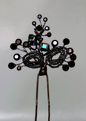 Swarovski Black Crystal Hairpin, Black Dog Designs Gallery